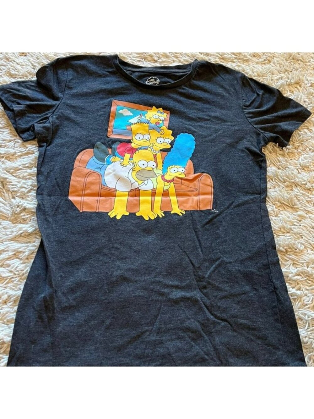 The Simpsons T-Shirt Couch Gag Gray Women's Size Small